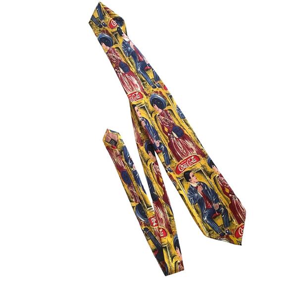 Coca Cola Other - Coca Cola Yellow Silk Novelty Neck Tie